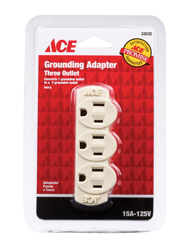 Ace Grounded 3 outlets Adapter 1 pk