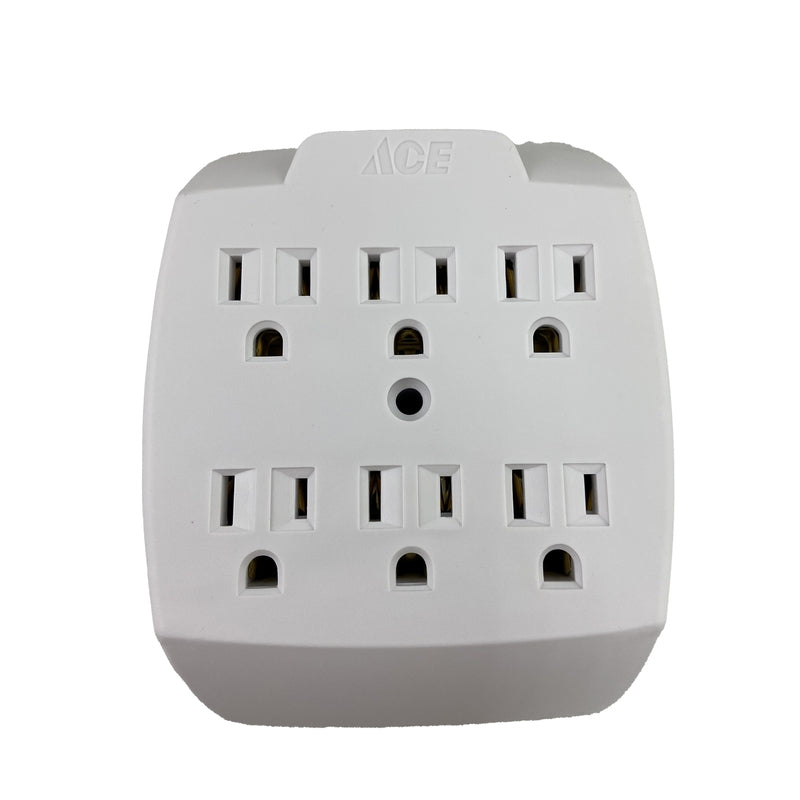 Ace Grounded 6 outlets Adapter 1 pk