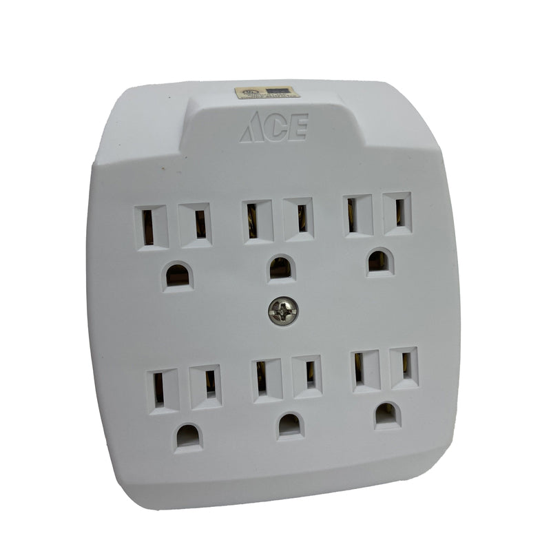 Ace Grounded 6 outlets Adapter 1 pk