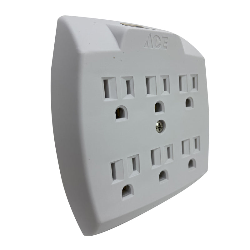 Ace Grounded 6 outlets Adapter 1 pk