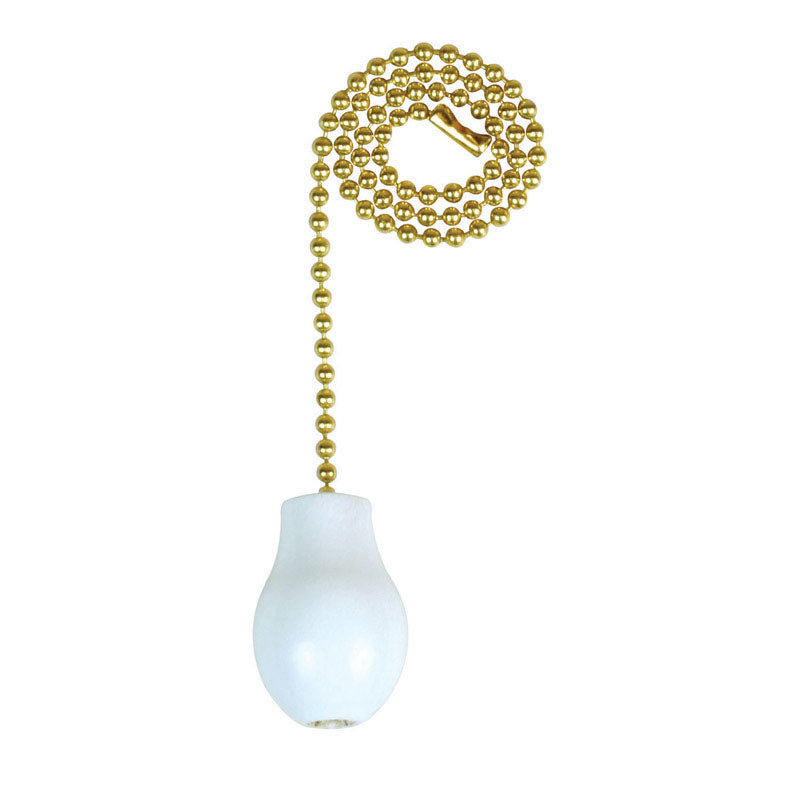 PULL CHAIN WHITE KNOB