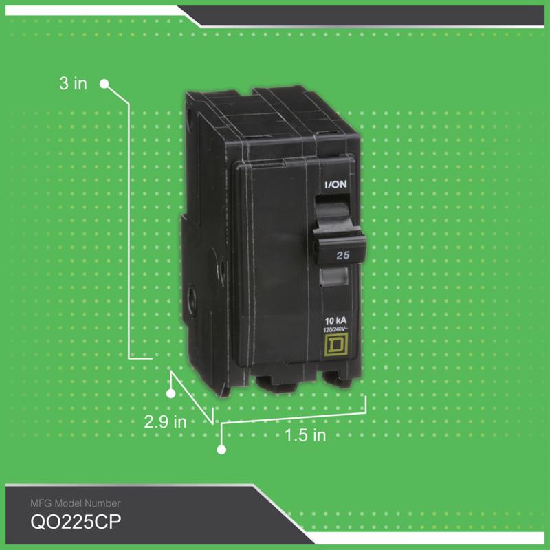 Square D QO 25 amps Plug In 2-Pole Circuit Breaker