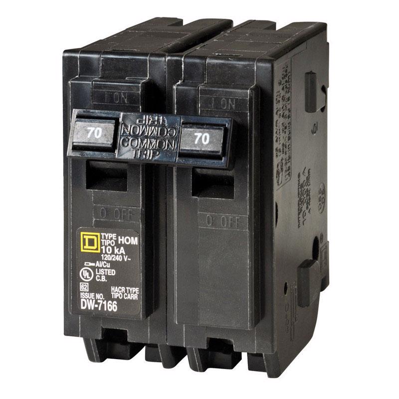 Square D HomeLine 70 amps Plug In 2-Pole Circuit Breaker