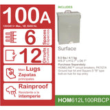 Square D HomeLine 100 amps 120/240 V 6 space 12 circuits Wall Mount Main Lug Load Center