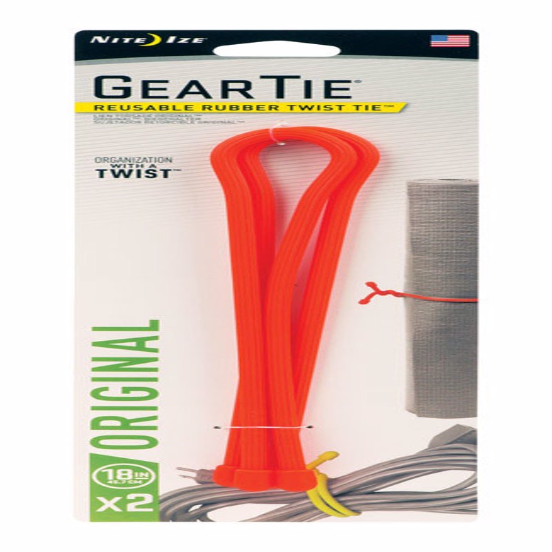 GEAR TIE 18"ORNG 2 PK