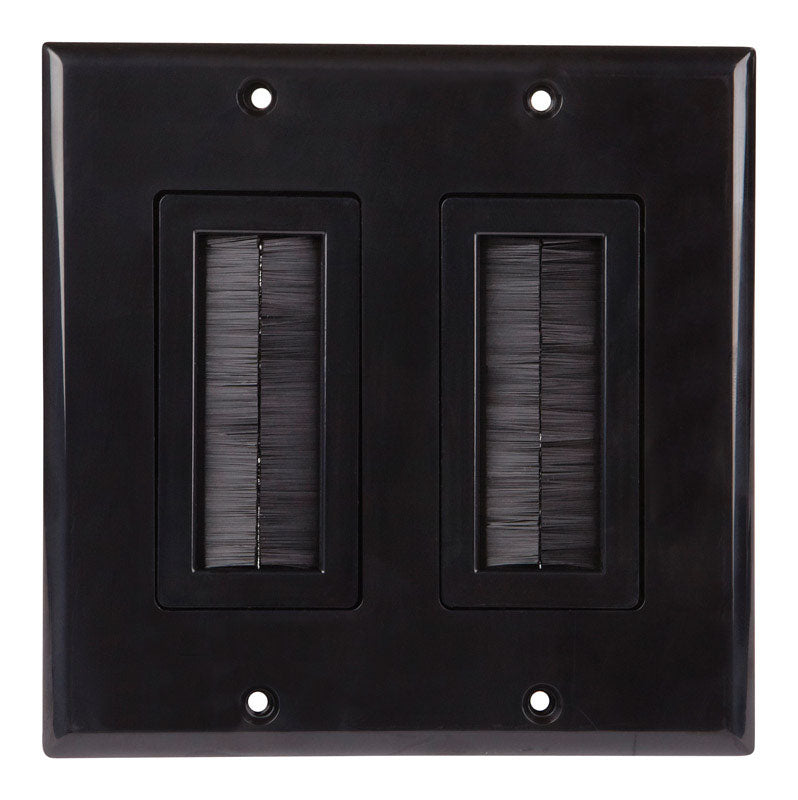 WALL PLATE 2G BRUSH BLK