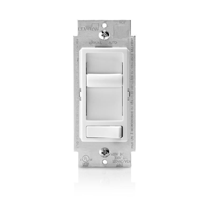 Leviton Decora SureSlide White 600 W Slide Dimmer Switch 1 pk