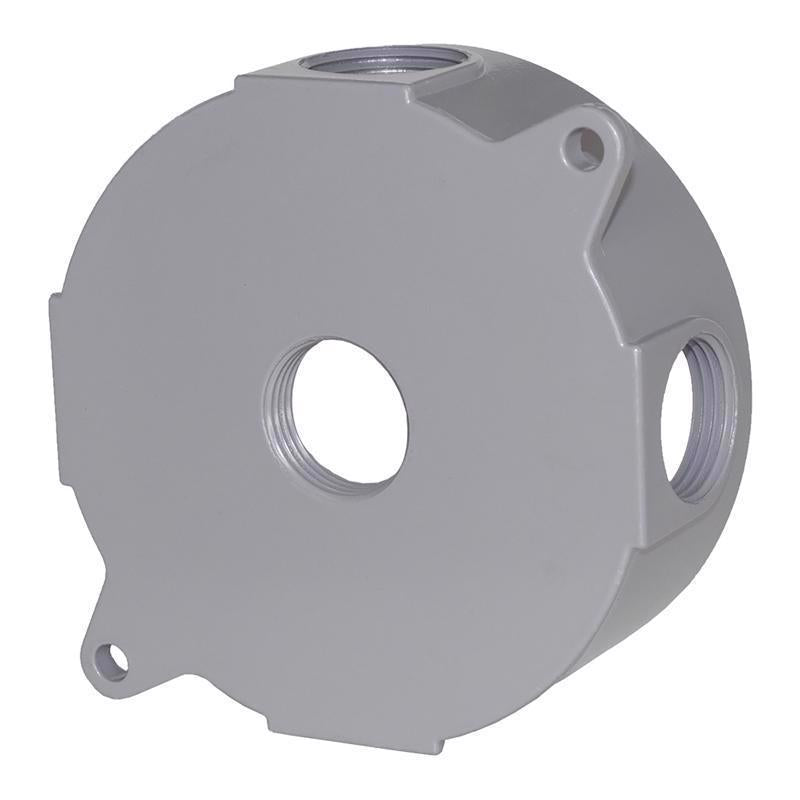 Sigma Engineered Solutions New Work 16 cu in Round Metal Weatherproof Box Gray