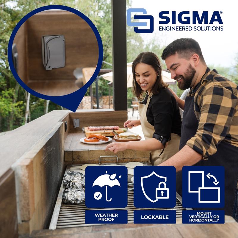 Sigma Engineered Solutions Rectangle Metal 1 gang GFCI Outlet Kit
