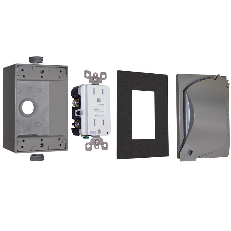 Sigma Engineered Solutions Rectangle Metal 1 gang GFCI Outlet Kit