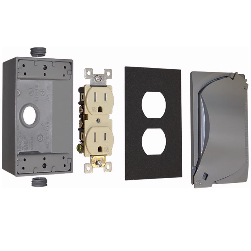 Sigma Engineered Solutions Rectangle Metal 1 gang Duplex Outlet Kit