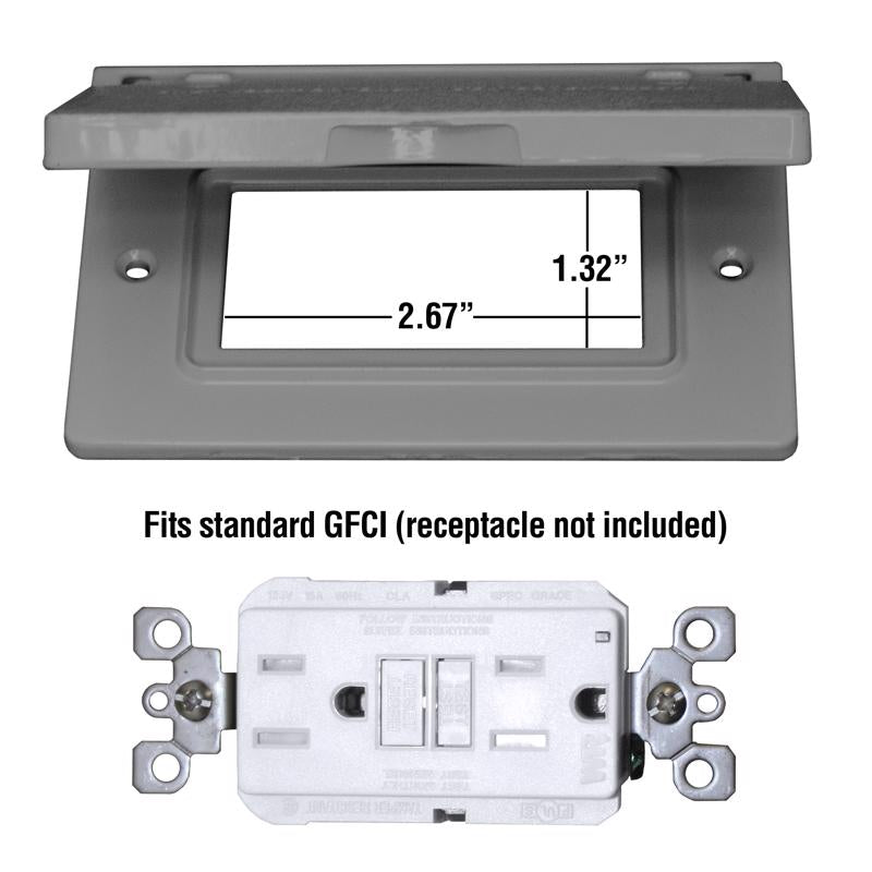 Sigma Engineered Solutions Rectangle Metal 1 gang Horizontal GFCI Cover