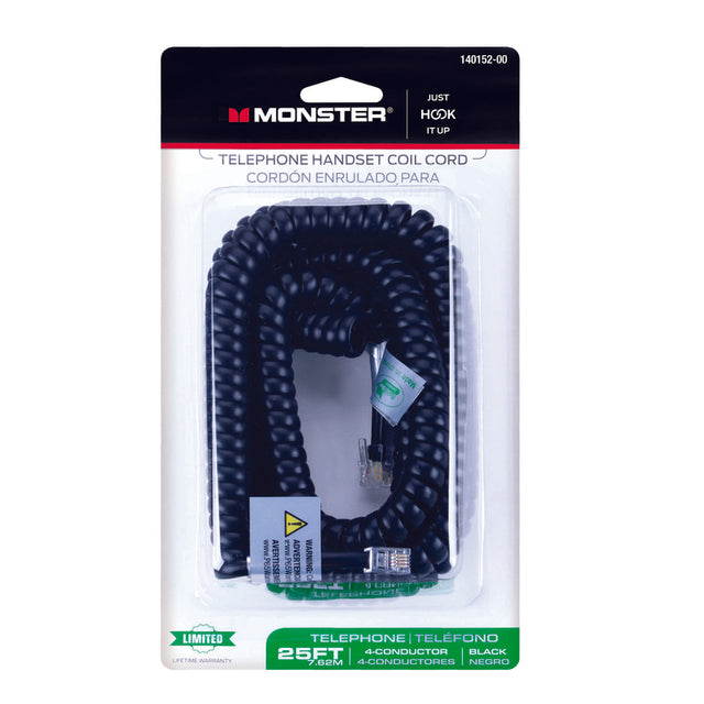 CORD HANDSET 25' BLACK