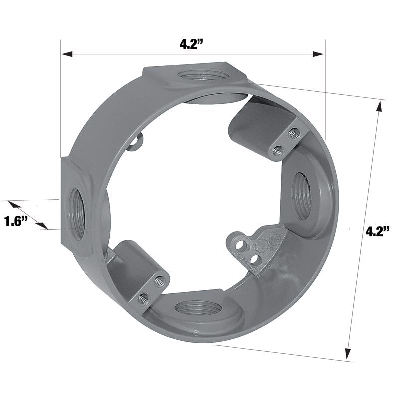 Sigma Engineered Solutions New Work 16.5 cu in Round Metallic Extension Ring Gray