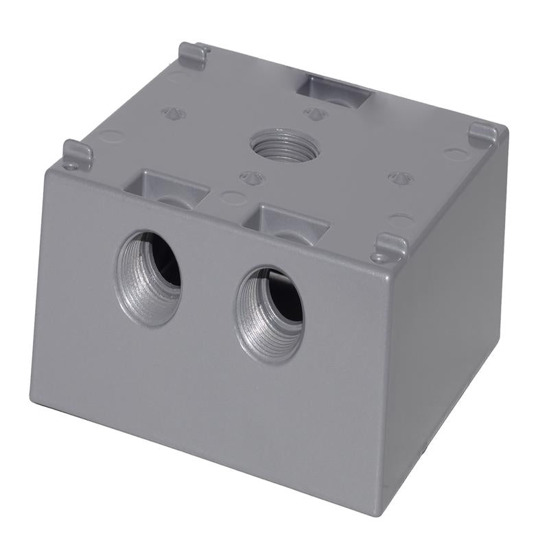 Sigma Engineered Solutions New Work 31 cu in Square Metallic 2 gang Weatherproof Box Gray