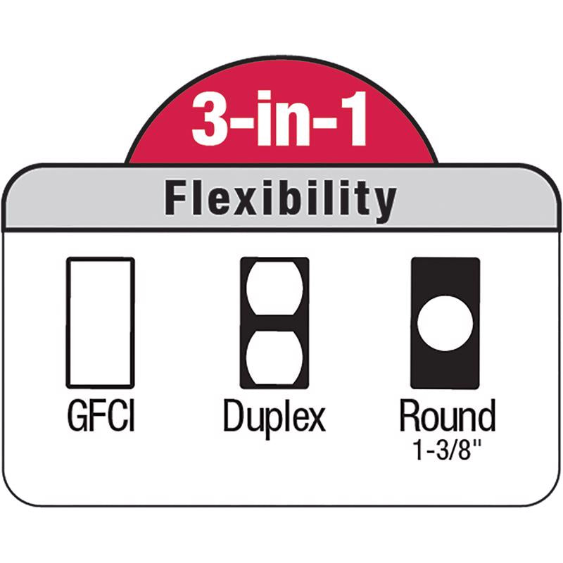 Sigma Engineered Solutions Rectangle Plastic 1 gang Multi-Use Cover