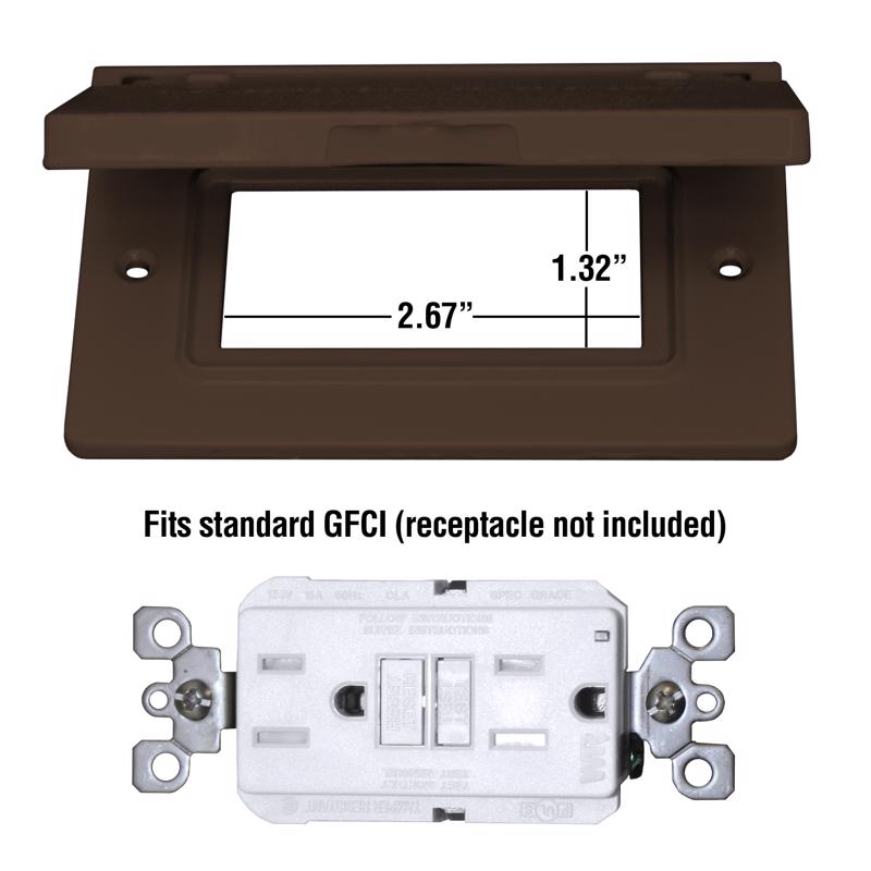 Sigma Engineered Solutions Rectangle Metal 1 gang Horizontal GFCI Cover