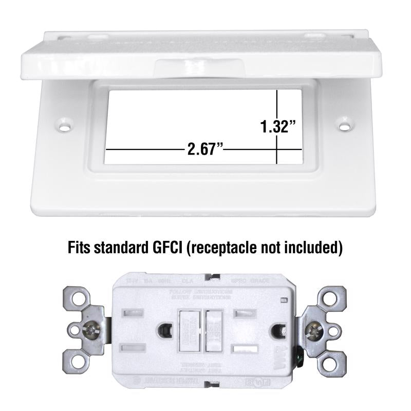 Sigma Engineered Solutions Rectangle Metal 1 gang Horizontal GFCI Cover