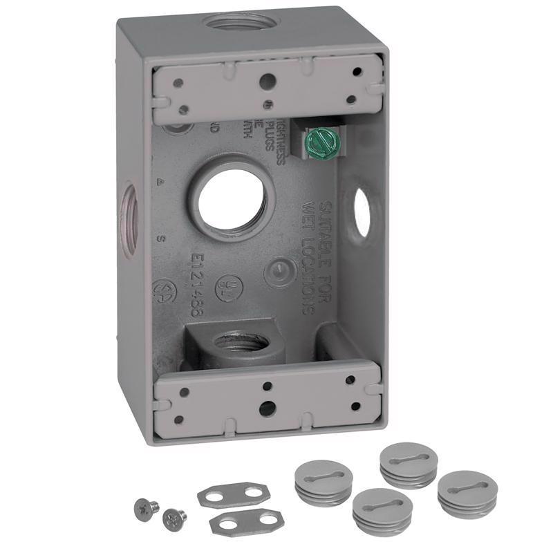 Sigma Engineered Solutions New Work 18.3 cu in Rectangle Metallic 1 gang Weatherproof Box Gray