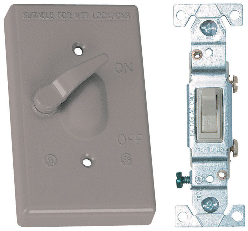 Sigma Engineered Solutions Rectangle Metal 1 gang Toggle Switch and Cover