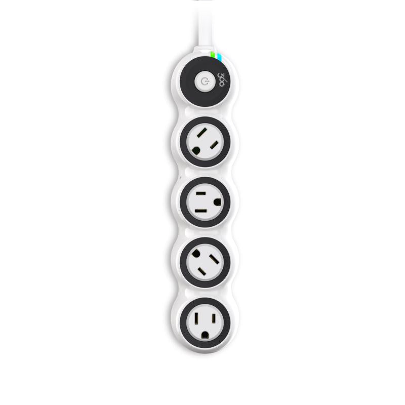 360 Electrical PowerCurve 4 ft. L 4 outlets Smart-Enabled Surge Protector White 1080 J