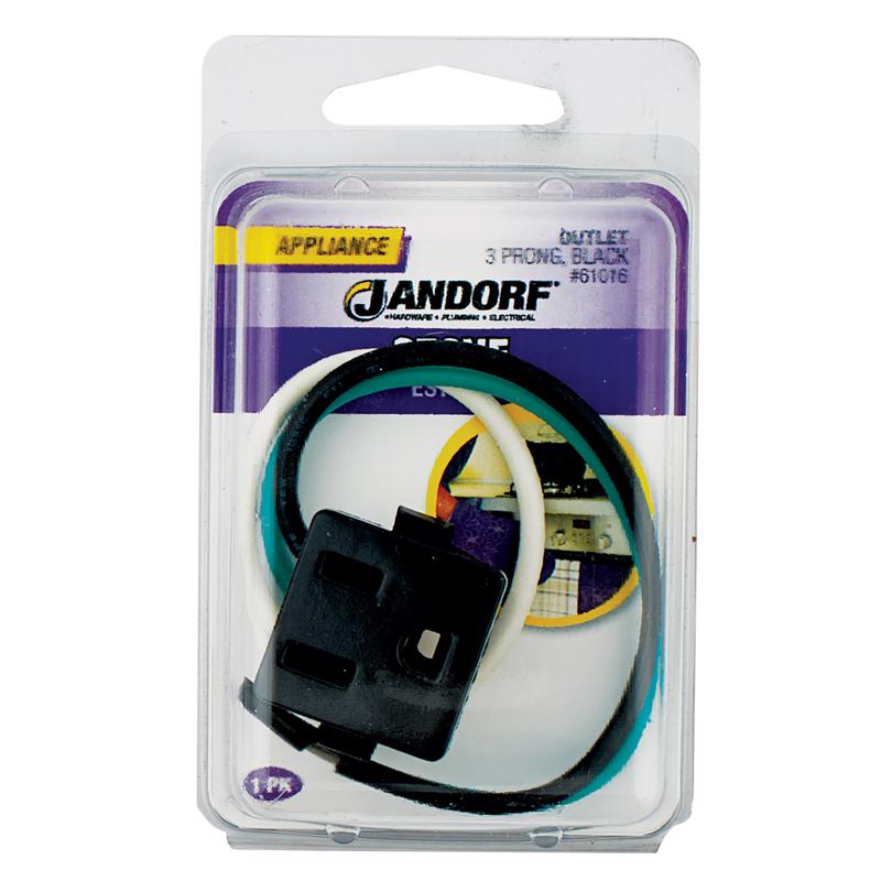 Jandorf 15 amps 125 V Black Outlet 1 pk