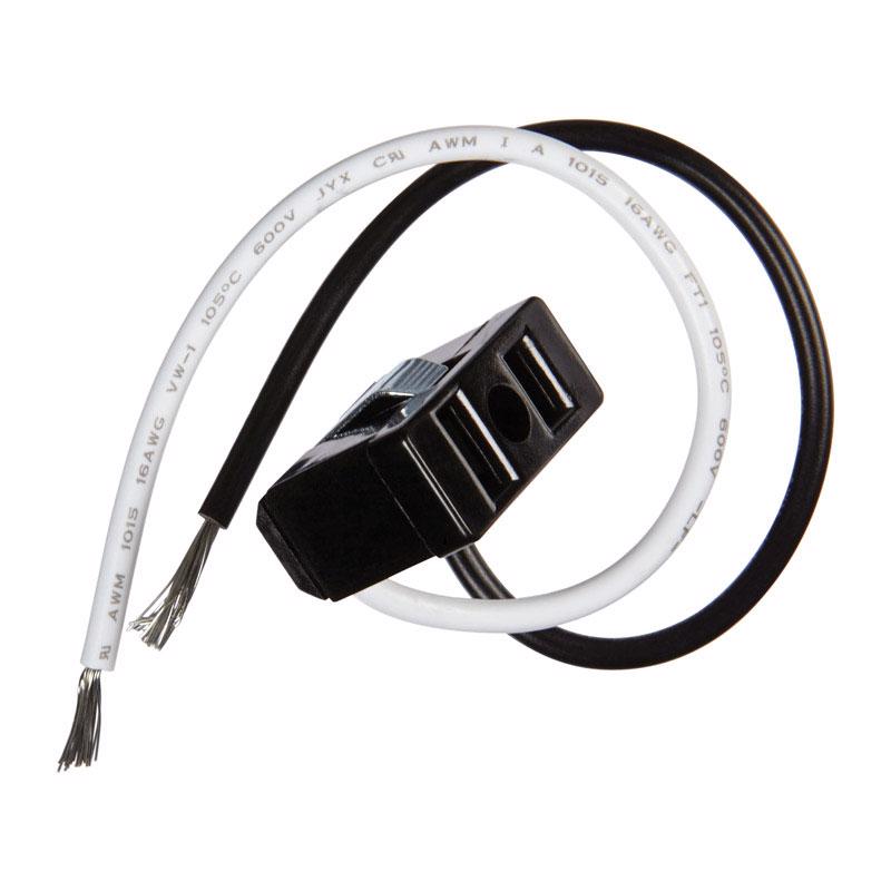 OUTLET 2 PRONG 2WIRE BLK