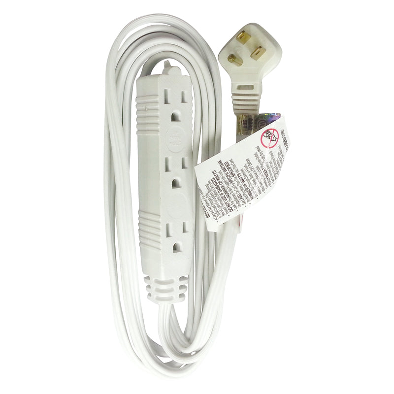 Ace Indoor 12 ft. L White Extension Cord 16/3 STP-3