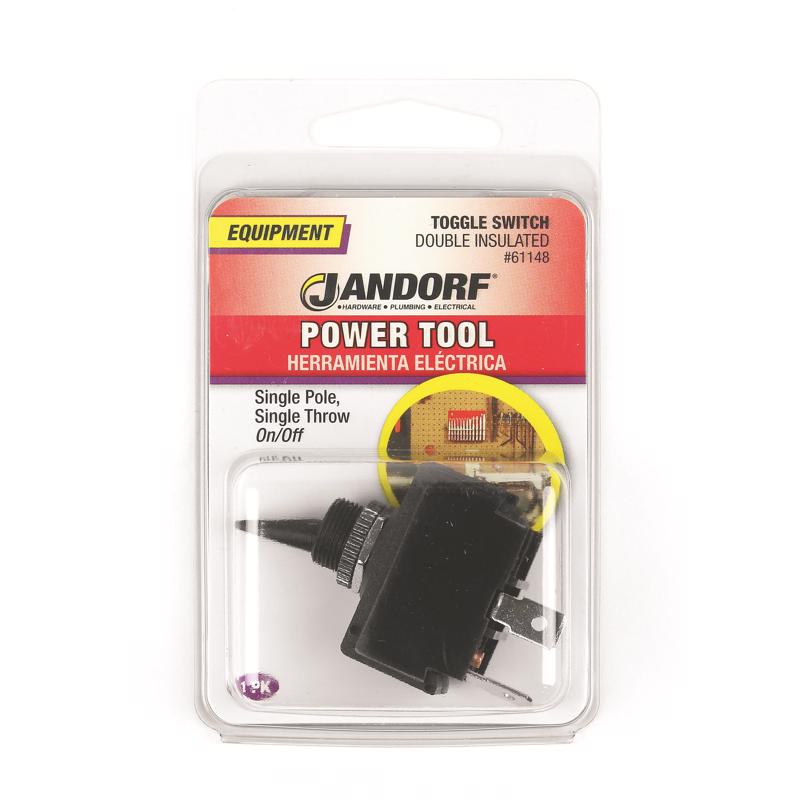 Jandorf 20 amps Single Pole Toggle Power Tool Switch Black 1 pk