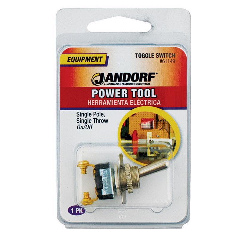 Jandorf 15 amps Single Pole Toggle Power Tool Switch Silver 1 pk