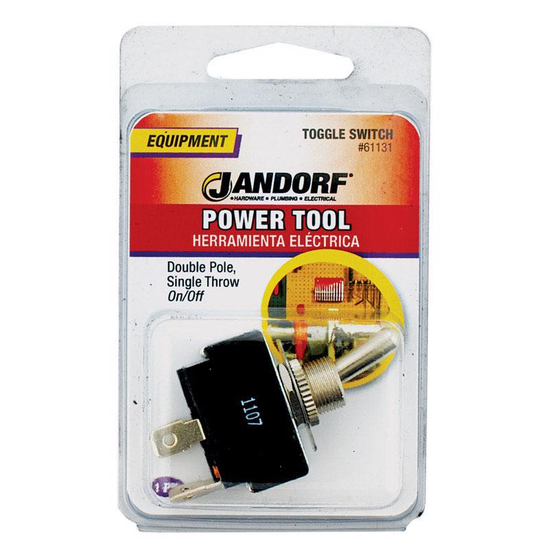 Jandorf 20 amps Double Pole Toggle Power Tool Switch Silver 1 pk