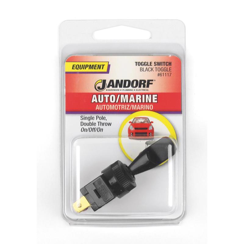 Jandorf 20 amps Single Pole Toggle Automotive/Marine Switch Black 1 pk