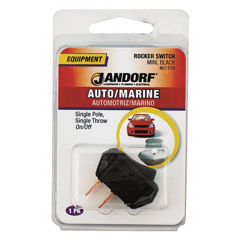 Jandorf 25 amps Single Pole Rocker Automotive/Marine Switch Black 1 pk