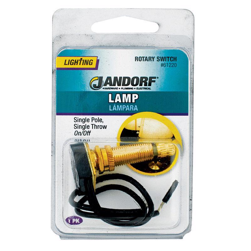 Jandorf 6 amps Single Pole Rotary Appliance Switch Brass 1 pk