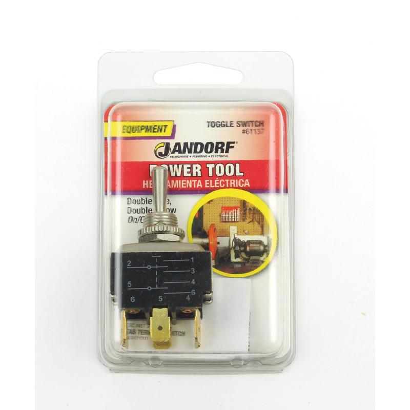 Jandorf 20 amps Double Pole Toggle Power Tool Switch Silver 1 pk