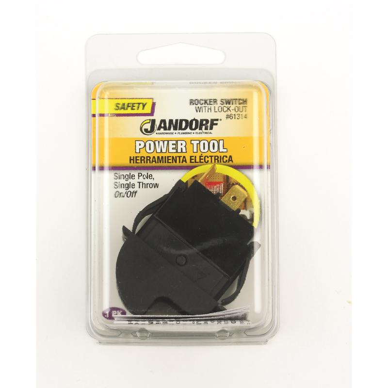 Jandorf 20 amps Single Pole Rocker Power Tool Switch Black/Red 1 pk