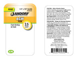 Jandorf AGW 2.5 amps Fast Acting Fuse 4 pk