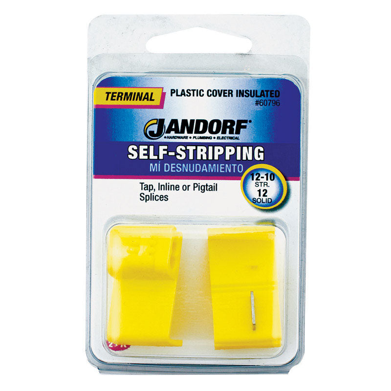 Jandorf 12-10 Ga. Insulated Wire Terminal Self-Stripping Yellow 2 pk