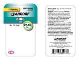 Jandorf 22-18 Ga. Insulated Wire Terminal Ring Red 2 pk