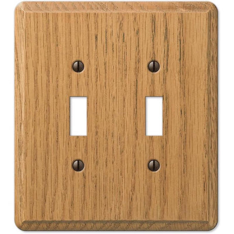 Amerelle Contemporary Brown 2 gang Wood Toggle Wall Plate 1 pk