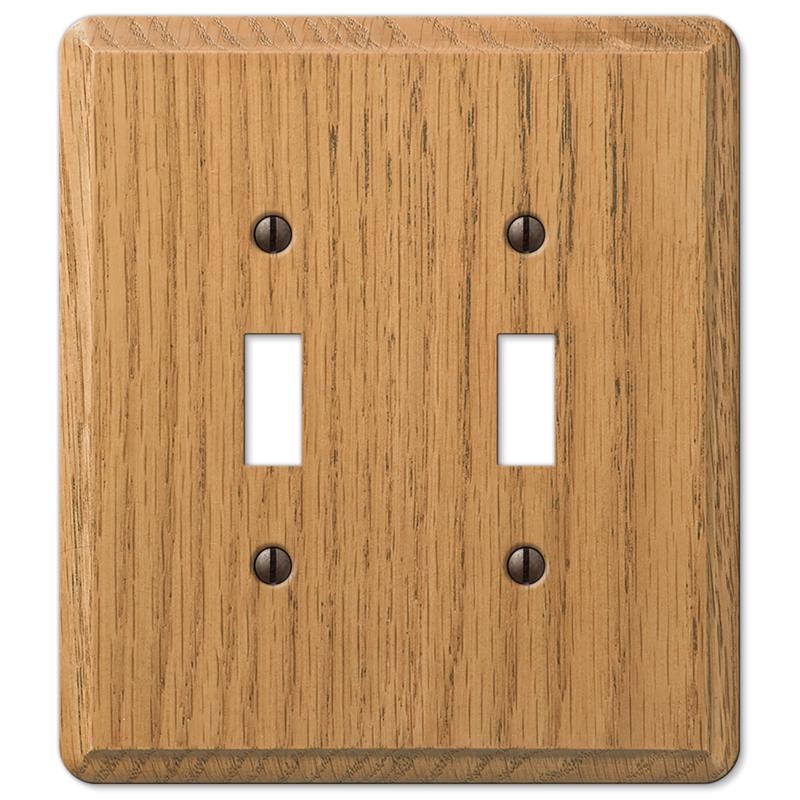 Amerelle Contemporary Brown 2 gang Wood Toggle Wall Plate 1 pk