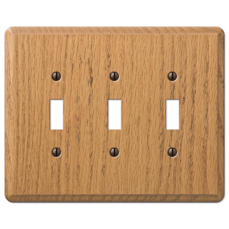 Amerelle Contemporary Brown 3 gang Wood Toggle Wall Plate 1 pk
