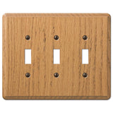 Amerelle Contemporary Brown 3 gang Wood Toggle Wall Plate 1 pk