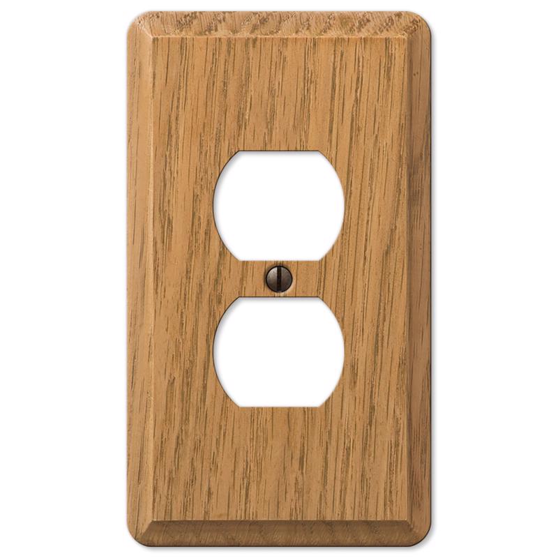 Amerelle Contemporary Brown 1 gang Wood Duplex Wall Plate 1 pk