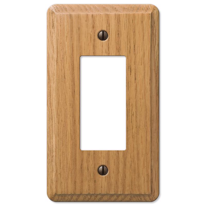 Amerelle Contemporary Brown 1 gang Wood Decorator Wall Plate 1 pk