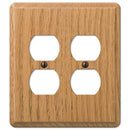 Amerelle Contemporary Light Brown 2 gang Oak Wood Duplex Wall Plate 1 pk