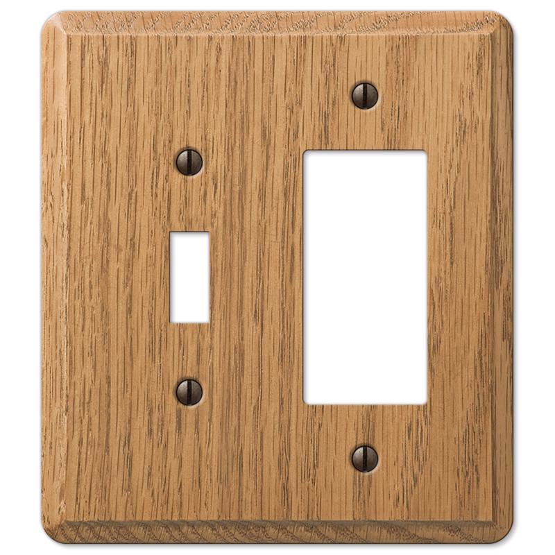 Amerelle Contemporary Brown 2 gang Wood Decorator/Toggle Wall Plate 1 pk