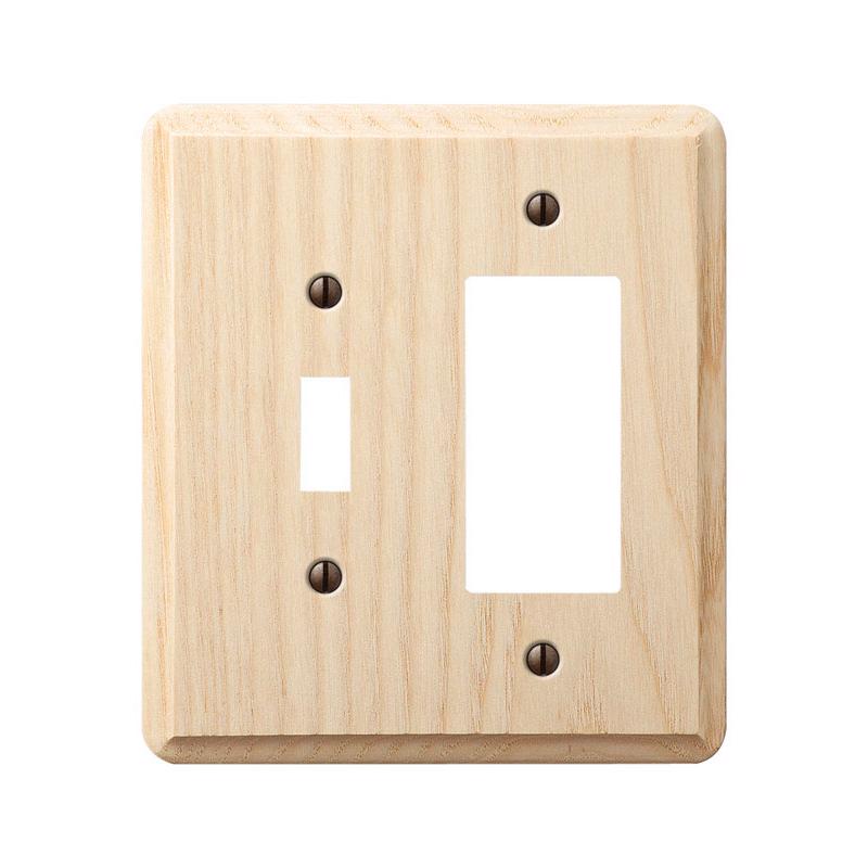 Amerelle Contemporary Unfinished Beige 2 gang Wood Decorator/Toggle Wall Plate 1 pk