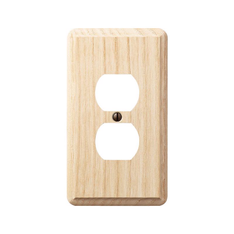 Amerelle Contemporary Unfinished Beige 1 gang Wood Duplex Wall Plate 1 pk