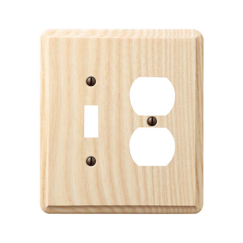 Amerelle Contemporary Unfinished Beige 2 gang Ash Wood Duplex/Toggle Wall Plate 1 pk